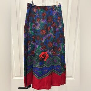 Vintage Bill Haire Floral Paisley Wool Maxi Skirt Sz 6 |Nordstrom Collector Shop